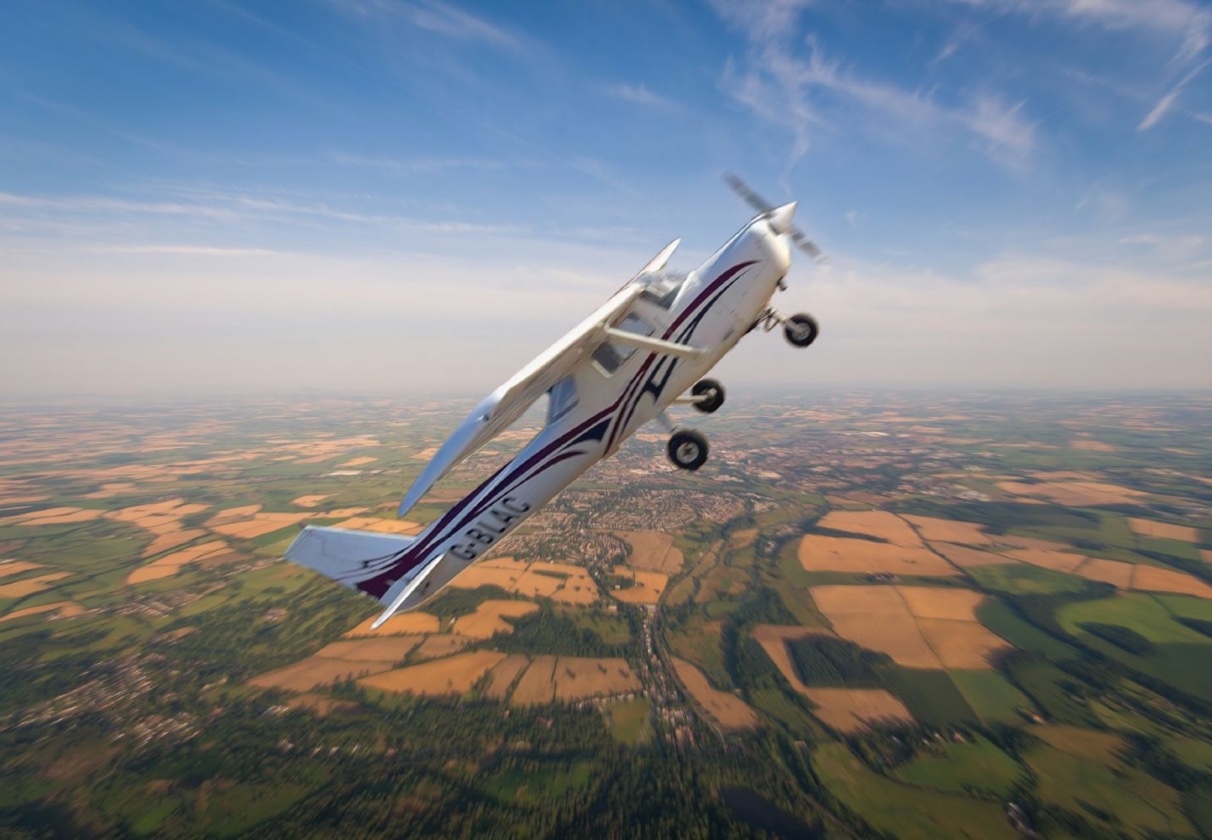 Aerobatic stunt aircraft over Sibson Airfield near Peterborough